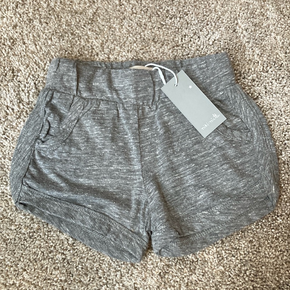 Miki Miette Gray Shorts with Elastic Waistband NWT GIRLS SOLD AT NORDATROMS